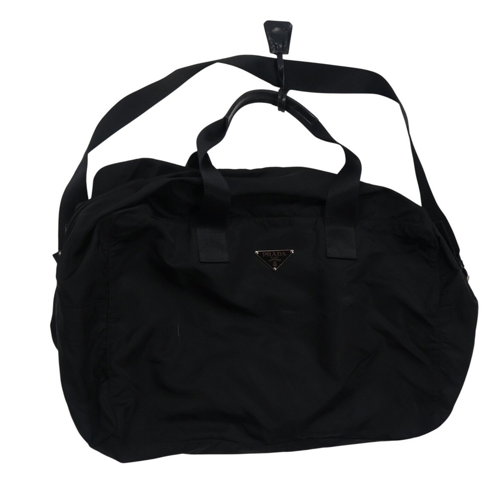 Prada Duffle Bag Nylon Black Travel Gym Weekender Carry On